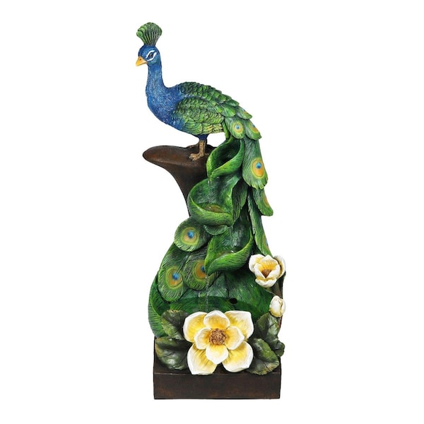 Vaser Designs 39 in. Peacock Fountain wth LED Light - VA2593766