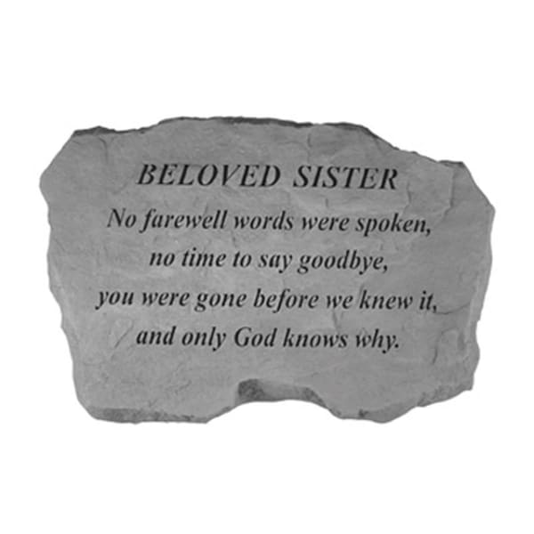 Kay Berry Beloved Sister-No Farewell Words Were Spoken, 16-in. x 10.5-in. x 1.5-in. - KA313604