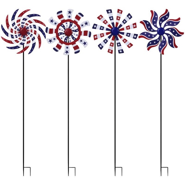 Alpine Alpine Multicolored Metal 37 in. H Patriotic Windmill Outdoor Garden Stake - QYY248A-301