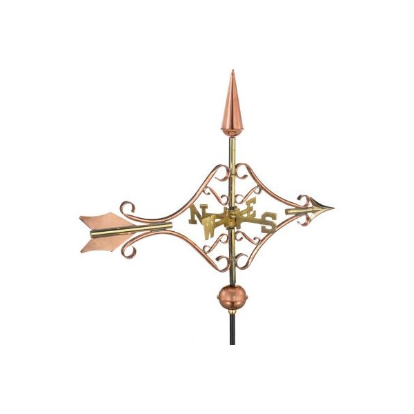 Good Directions Good Directions Victorian Arrow Garden Weathervane, Polished Copper w/Garden Pole - 8842PG