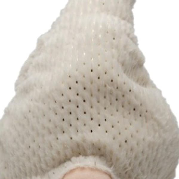 Homeroots 28.25 x 7.87 x 7.87 in. Creamy White Fuzzy Fabric Gnome - 399308