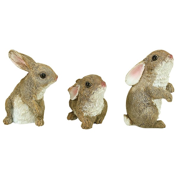 Design Toscano The Bunny Den, Garden Rabbit Statue: Set of Six - QM992008