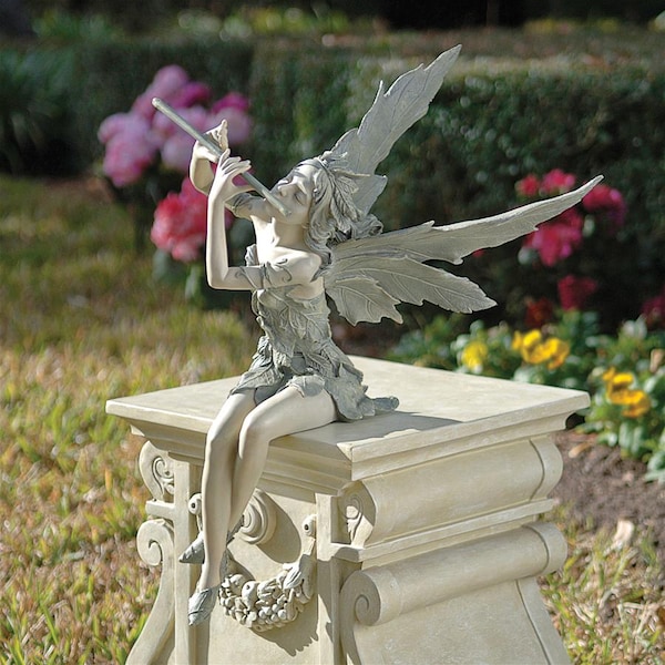 Design Toscano Fairy of the West Wind Sitting Statue - CL5276