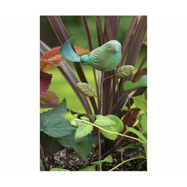 Ancient Graffiti Ancient Graffiti ANCIENTAG1184 Ceramic Bird Plant Pick Teal - ANCIENTAG1184