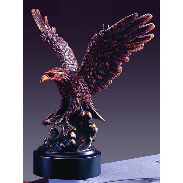 Dwellingdesigns F 7.5 x 8 in.Treasure of Nature Howling Bronze Eagle Statue - DW2619793