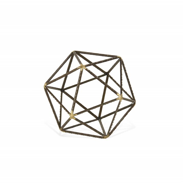 Homeroots 6.25 x 6.25 x 6.25 in. Petite Geometric Decorative Sculpture, Brown - 399630