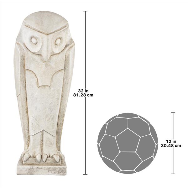 Design Toscano Polar Owl Sentinel Art Deco Cubist Bird Statue, PK 2 - DS919080