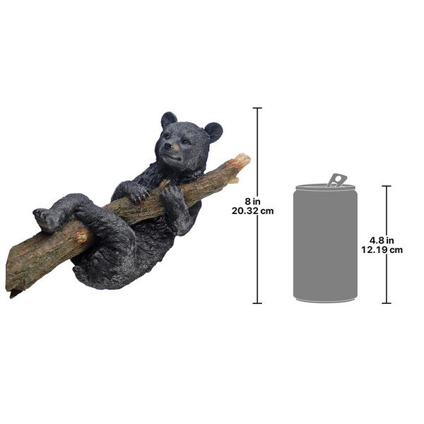 Design Toscano Up a Tree Hanging Black Bear Cub Sculpture: Hanging Bear Cub - KY69868