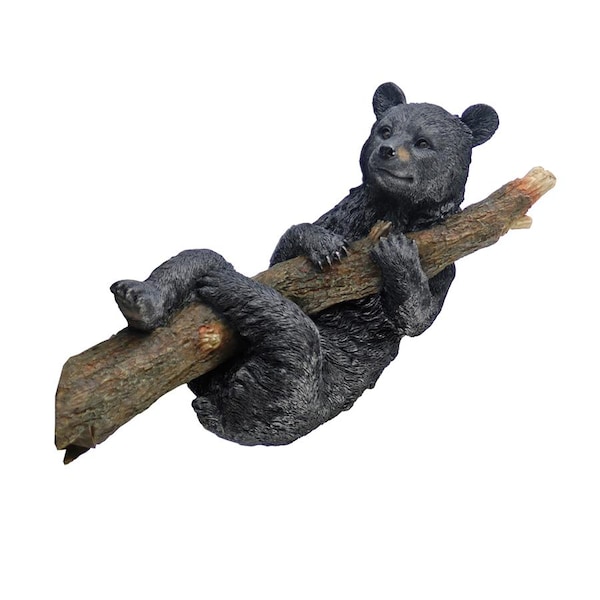 Design Toscano Up a Tree Hanging Black Bear Cub Sculpture: Hanging Bear Cub - KY69868