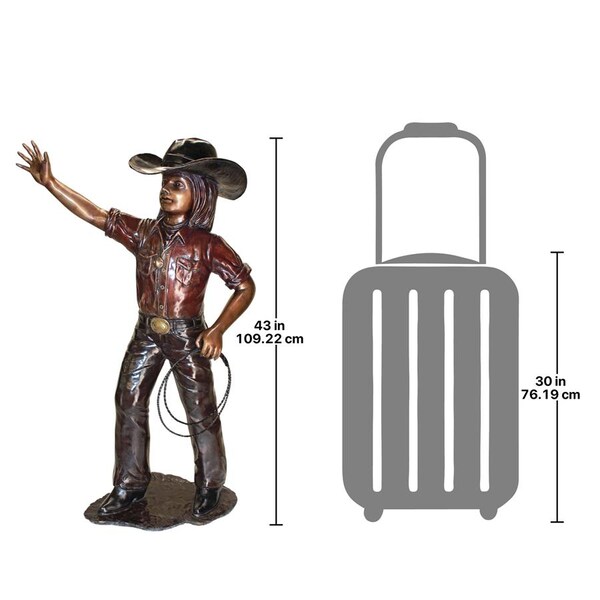 Design Toscano Rodeo Dreams: Cowgirl Cast Bronze Garden Statue - PB1052