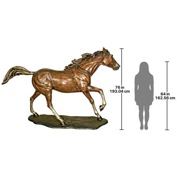 Design Toscano Galloping Steed, Horse Cast Bronze Garden Statue - KW76423