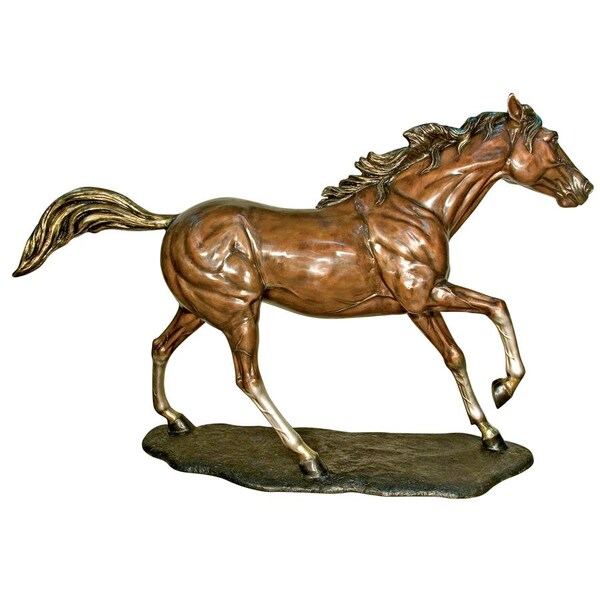 Design Toscano Galloping Steed, Horse Cast Bronze Garden Statue - KW76423