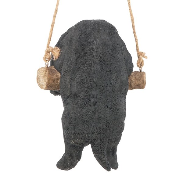 Design Toscano Black Lab Puppy on a Perch Hanging Dog Sculpture - JQ108062