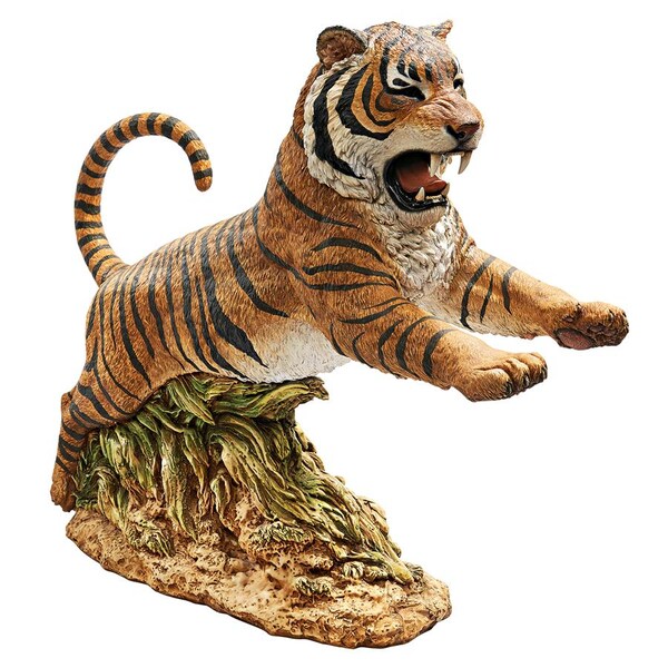 Design Toscano Jungle Cat Leaping Bengal Tiger Statue - DB383098