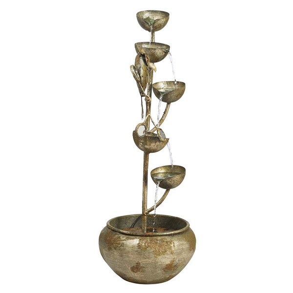 Design Toscano Whooo's Watching Owl Cascading Metal Sculptural Fountain - FU76168