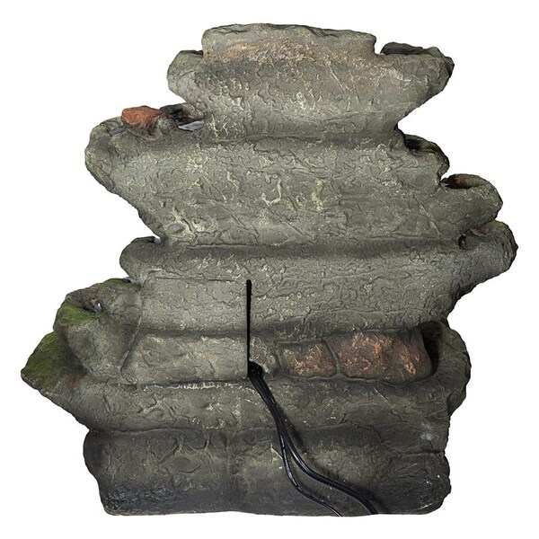 Design Toscano Ribbon Ridge Cascading Waterfall Illuminated Garden Fountain - QN164061