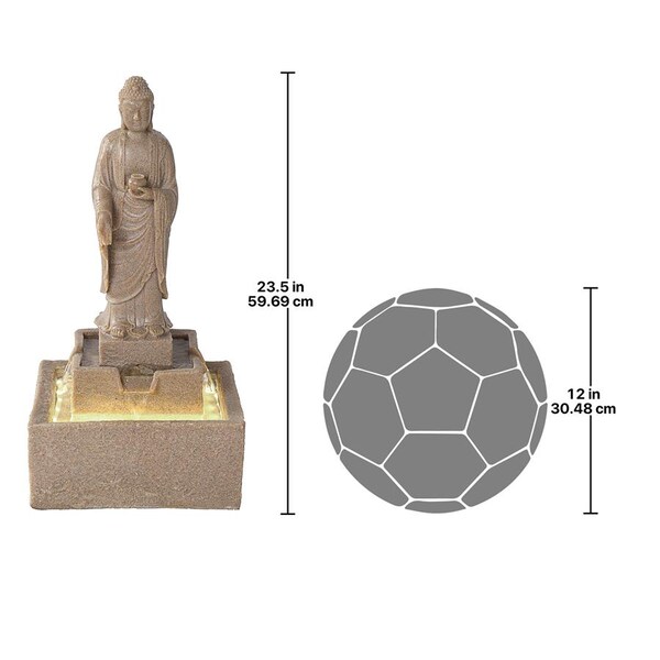 Design Toscano Earth Witness Buddha Illuminated Garden Fountain: Medium - QN164006