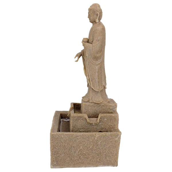 Design Toscano Earth Witness Buddha Illuminated Garden Fountain: Medium - QN164006
