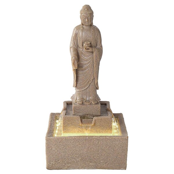 Design Toscano Earth Witness Buddha Illuminated Garden Fountain: Medium - QN164006