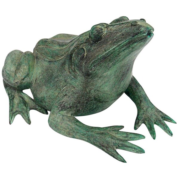 Design Toscano Medium Bull Frog Cast Bronze Garden Statue - PN57921