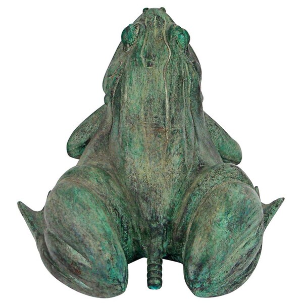 Design Toscano Medium Bull Frog Cast Bronze Garden Statue - PN57921