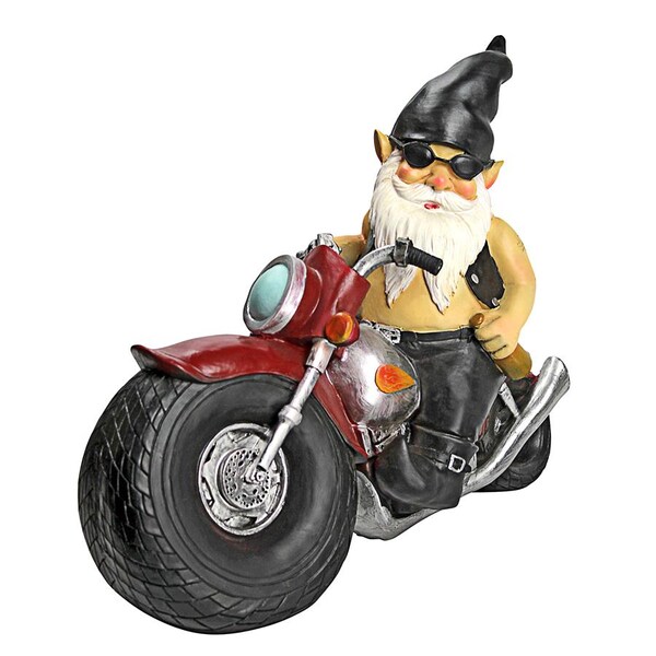 Design Toscano Axle Grease, the Biker Gnome Statue - QM7512103