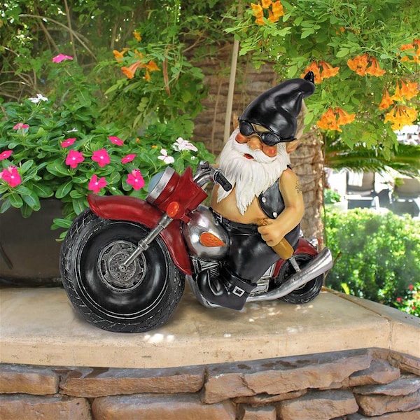 Design Toscano Axle Grease, the Biker Gnome Statue - QM7512103