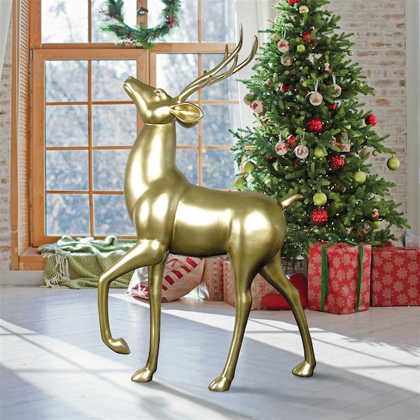 Design Toscano Santa's Prancing North Pole Reindeer Holiday Statue: Each - NE160152