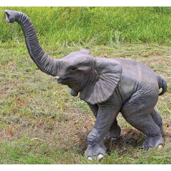 Design Toscano Good Luck, Trunk-Up Baby Elephant Statue - NE90026
