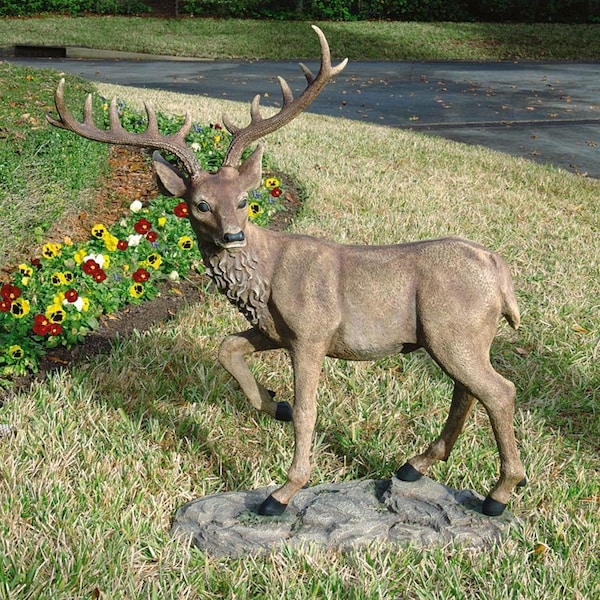 Design Toscano Grand-Scale Black Forest Garden Deer Sculpture - DB201938