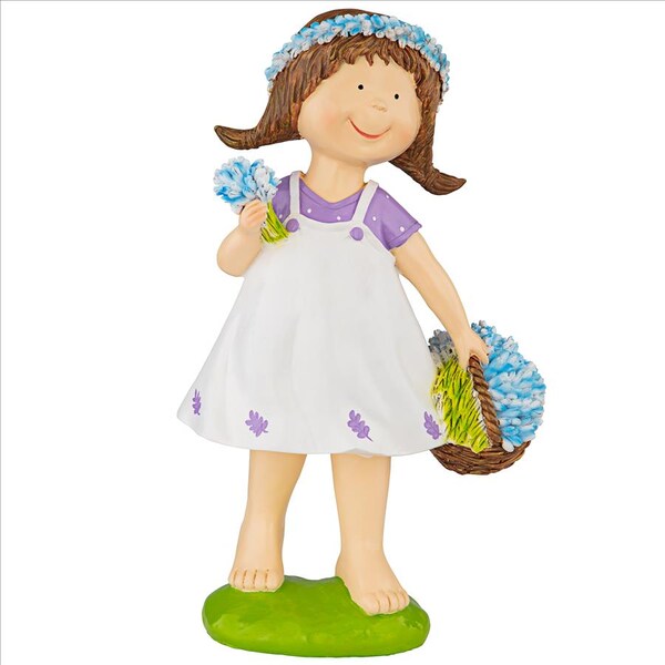 Design Toscano Bluebonnet Twins Springtime Child Garden Statue: Juliette Girl - QL215174