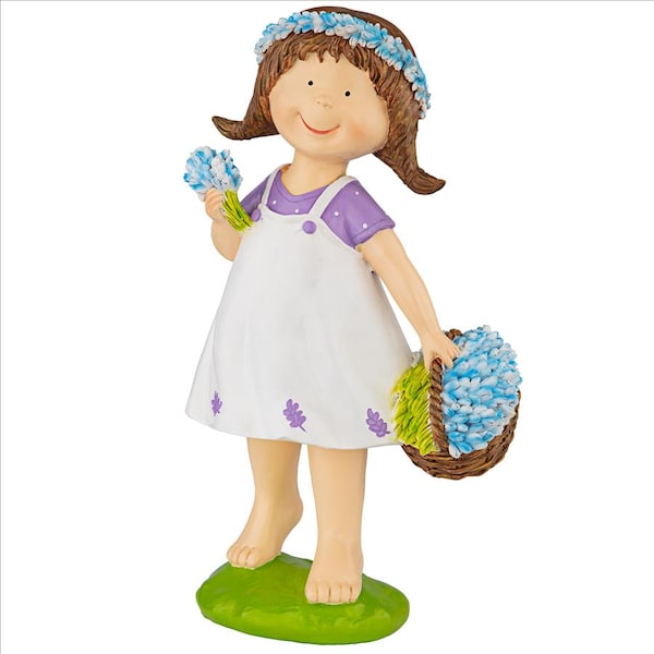Design Toscano Bluebonnet Twins Springtime Child Garden Statue: Juliette Girl - QL215174