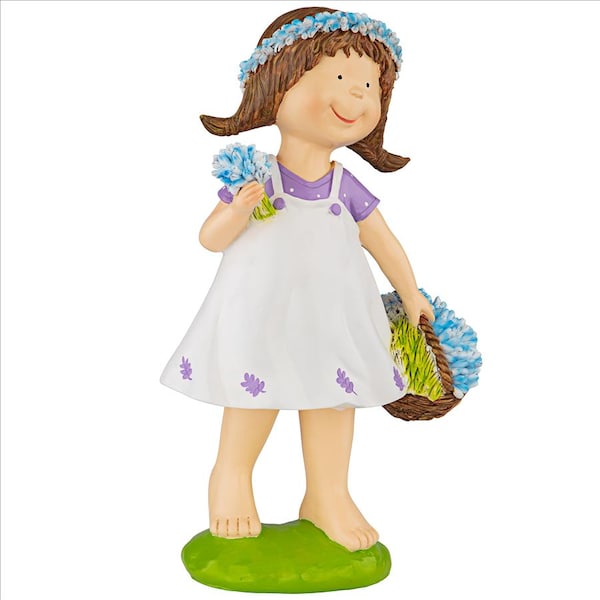 Design Toscano Bluebonnet Twins Springtime Child Garden Statue: Juliette Girl - QL215174