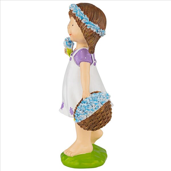 Design Toscano Bluebonnet Twins Springtime Child Garden Statue: Juliette Girl - QL215174