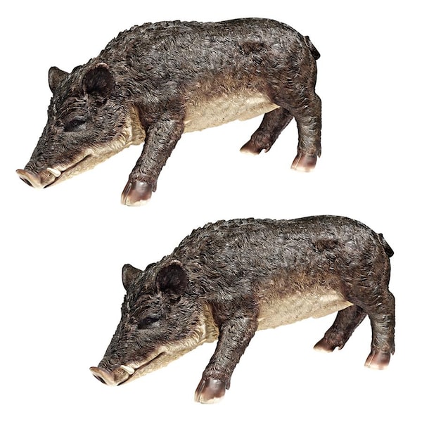 Design Toscano Razorback Wild Boar Statues: Set of Two - QM919624