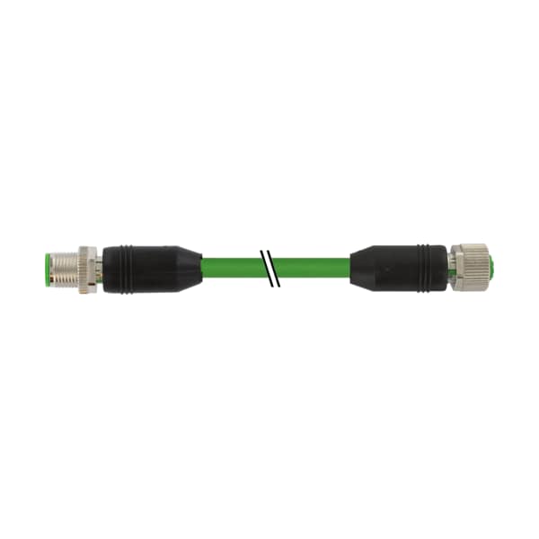 Murr Elektronik M12 macho 0° / M12 hembra 0° blindado Cube67, PUR 20AWG + 22AWG blindado gn UL/CSA 26m - 7000-46041-8022600