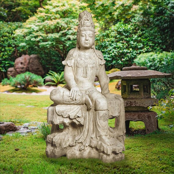 Design Toscano The Resting Asian Goddess Guan-Yin Garden Statue - NE210144