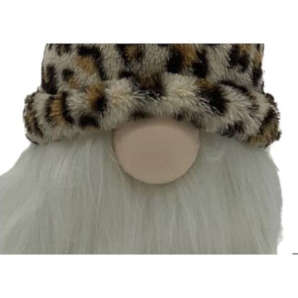 Homeroots 28.5 x 7 x 7 in. Multi Color Super Cool Cheetah Hat Gnome - 399296