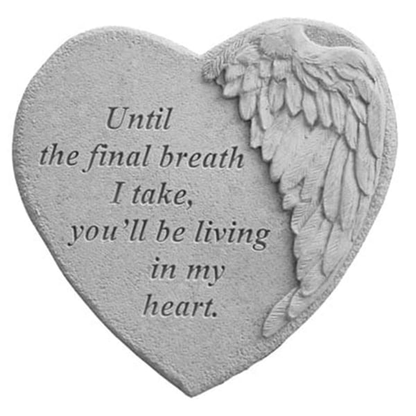 Kay Berry Winged Heart Memorial Stone - Until The Final Breath. - KA313390