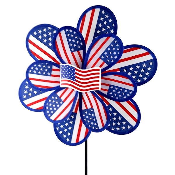 Unbranded 15 Inch Nylon USA Yard Pinwheel - LS321USA