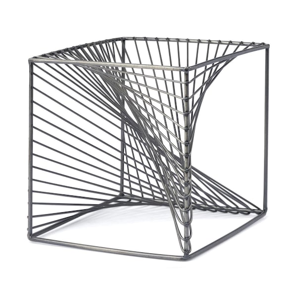 Palacedesigns 8 x 8 x 8 in. Contemporary Gray Metal Cubed Decor Piece - PA3102090