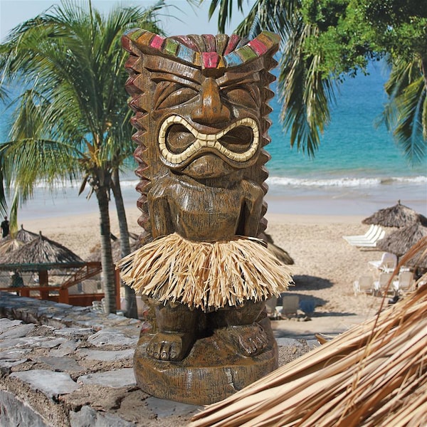 Design Toscano Pau Hana Hawaiian Tiki Totem Statue - AL1623