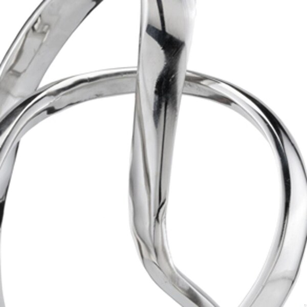 Homeroots SilverWhite Aluminum & Marble Abstract Sculpture 5.5 x 7.5 x 17.5 in. - 373759