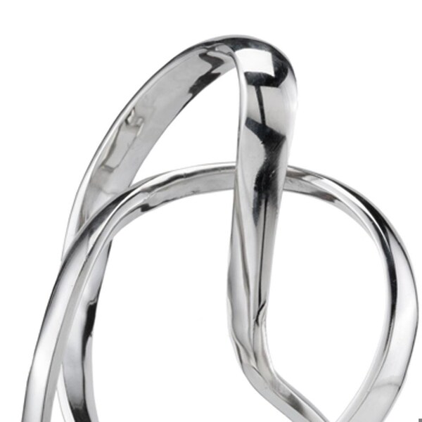 Homeroots SilverWhite Aluminum & Marble Abstract Sculpture 5.5 x 7.5 x 17.5 in. - 373759