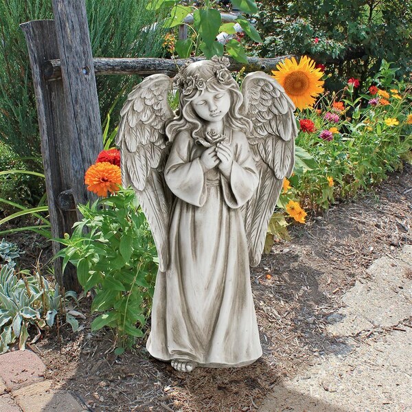 Design Toscano Divine Messenger Memorial Garden Angel Statue - LY7160012