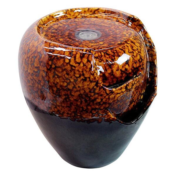 Design Toscano Burnt Umbra Ceramic Jar Garden Fountain - SS12360