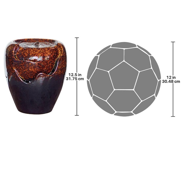 Design Toscano Burnt Umbra Ceramic Jar Garden Fountain - SS12360