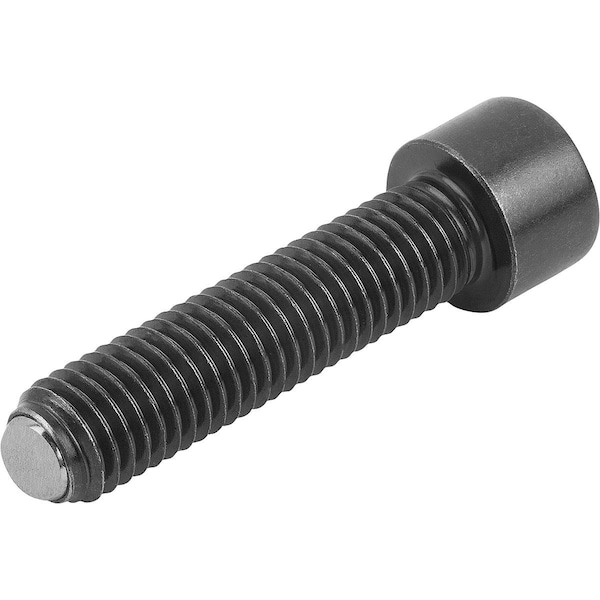 Kipp Ball-End Thrust Screw W Head, Form:B Flat Ball, M06, L=20, Carbon Steel, Comp:Ball-Bearing Steel - K0380.20620
