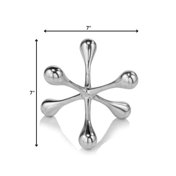 Homeroots 7 x 7 x 5.5 in. Silver Cantillo Decorative Jack Sculpture - 354759