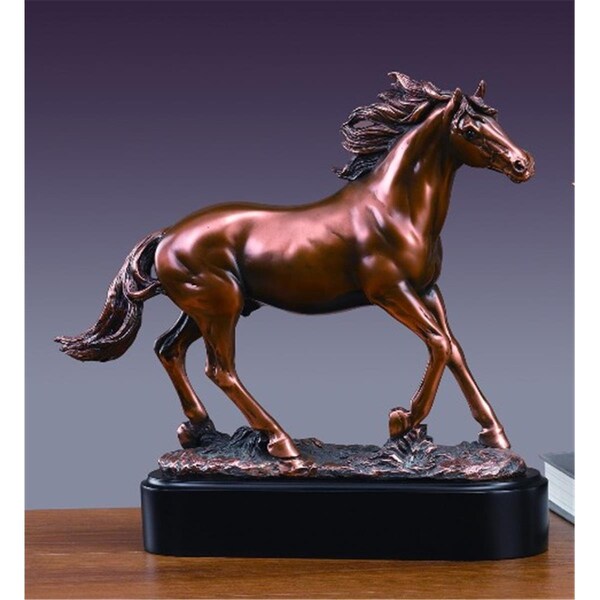 Marian Imports F Horse Bronze Plated Resin Sculpture - 14 x 4 x 12.5 in. - 53188